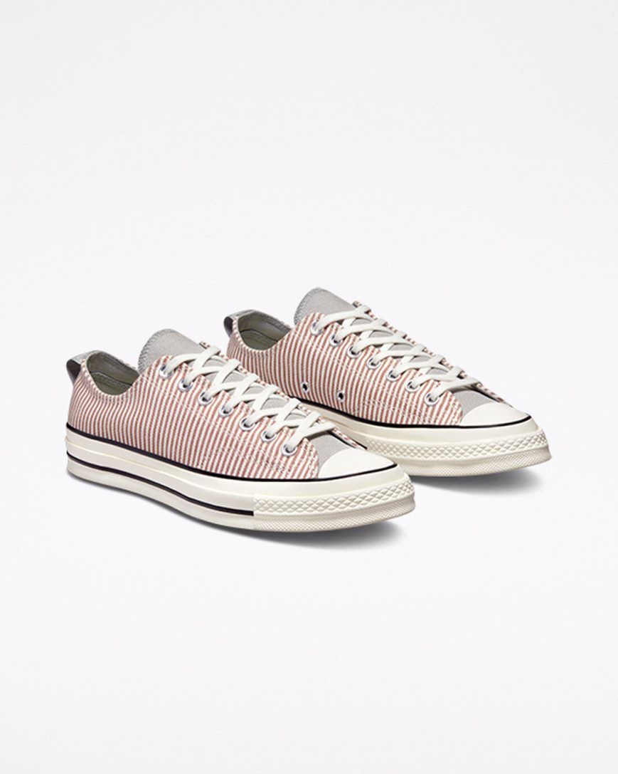 Women's Converse Chuck 70 Crafted Stripe Low Top Shoes Olive | AU 61E08I